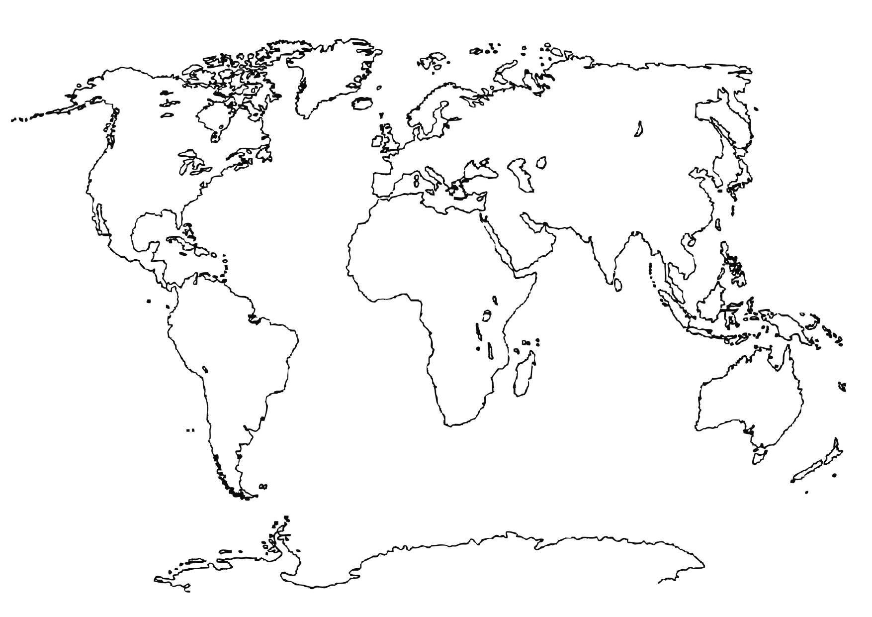Kostenlose Malvorlagen Weltkarte